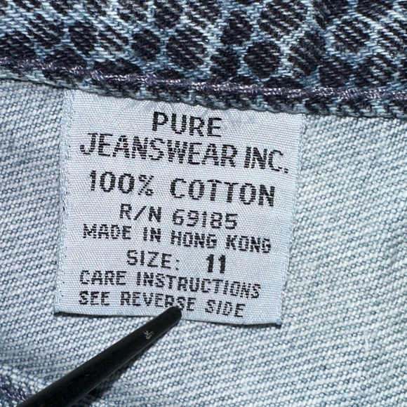 Vintage 80s High Waisted Snake Print Jeans – Juniors Size 11 (See Measurements) - Picture 6 of 10